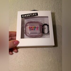 Casetify Good Vibes Pink AirPods 4 Earbuds Impact Case